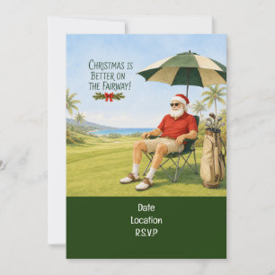 Golf Lasst uns Abschlag Weihnachtsfeier für Golfer Einladung
