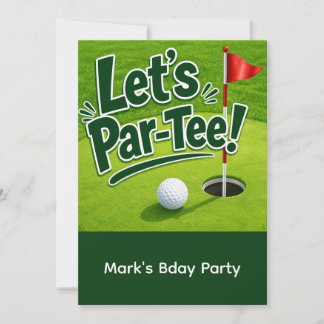 Golf Lasst uns eine Par-Tee-Party auf dem Putting  Einladung