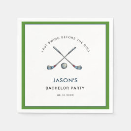 Golf "Last Swing Before the ring" Bachelor Party Serviette