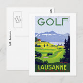 Golf ~ Lausanne Postkarte (Vorne/Hinten)