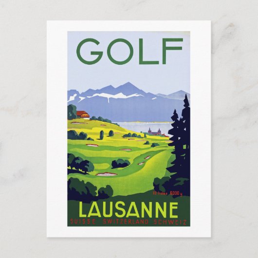 Golf ~ Lausanne Postkarte (Vorderseite)