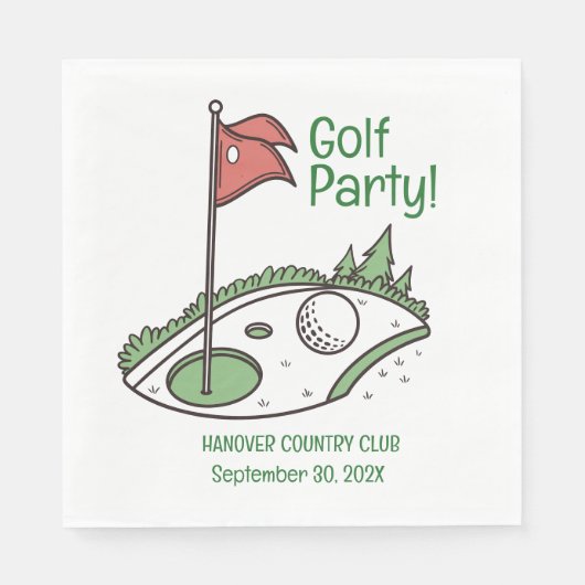 Golf League Party Napkin Serviette (Vorderseite)
