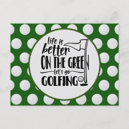 Golf Leben besser auf der grünen Golfer-Einladung Postkarte
