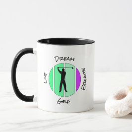 Golf leben, träumen, atmen tasse