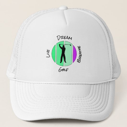 Golf leben, träumen, atmen truckerkappe (Vorderseite)