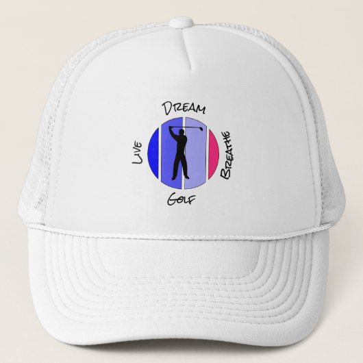 Golf leben, träumen, atmen truckerkappe (Vorderseite)