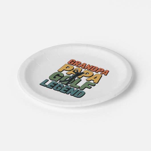 Golf Legend Grandpa Papa Pappteller (Schrägansicht)