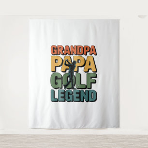 Golf Legend Grandpa Papa Wandteppich