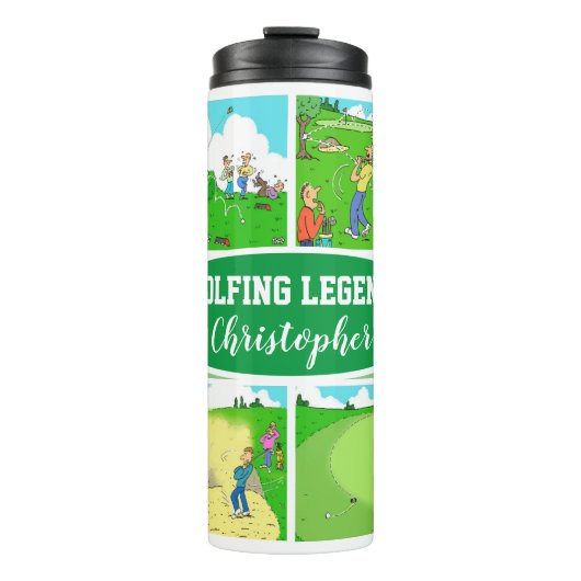 Golf Legende mit 4 schönen Cartoon Golf Thermosbecher (Vorderseite)