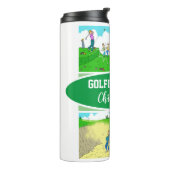 Golf Legende mit 4 schönen Cartoon Golf Thermosbecher (Nach links gedreht)