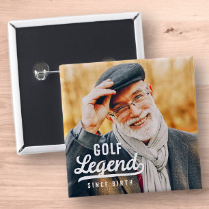 Golf-Legende seit der Geburt Lustig Modern Vintage Button
