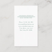 Golf Lehrer Grau Grün Visitenkarte (Rückseite)