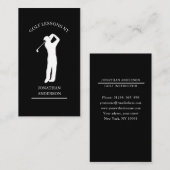Golf Lehrer  Schwarz Weiß Visitenkarte (Vorne/Hinten)