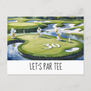 Golf Let’s Par tee  30. Geburtstag für Golfer-Part Postkarte