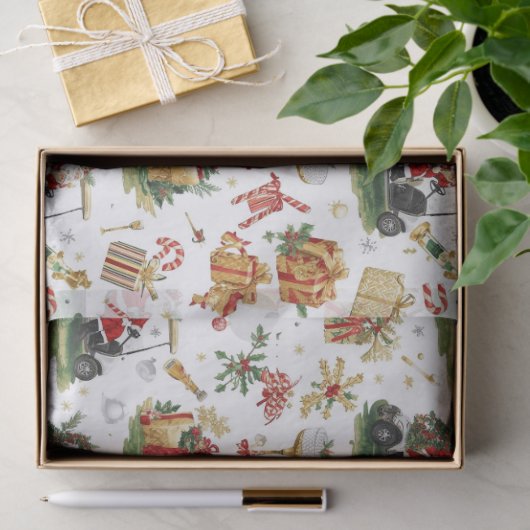 Golf “Let’s Par-Tee” Christmas Party Pattern Seidenpapier (Geschenk)