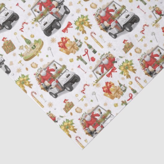 Golf “Let’s Par-Tee” Christmas Party Pattern Seidenpapier (Detail)