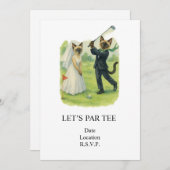 Golf Let’s Par tee for cat lovers WEDDING Einladung (Vorne/Hinten)