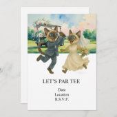 Golf Let’s Par tee for cat lovers WEDDING Einladung (Vorne/Hinten)