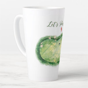 Golf Let’s Par tee mit Golf-Flagge auf grünem Weiß Milchtasse