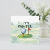 Golf Let’s Par-Tee Party Golf Theme  Einladung (Stehend Vorderseite)