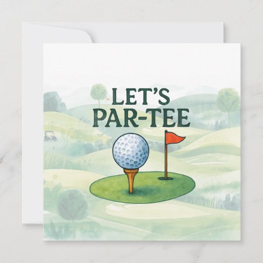 Golf Let’s Par-Tee Party Golf Theme  Einladung (Vorderseite)