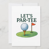 Golf Let’s Par-Tee Party Golf Theme  Einladung (Vorderseite)