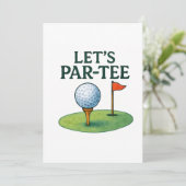 Golf Let’s Par-Tee Party Golf Theme  Einladung (Stehend Vorderseite)