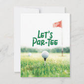 Golf Let’s Par-Tee Party Invitation Postcard  Einladung (Vorderseite)