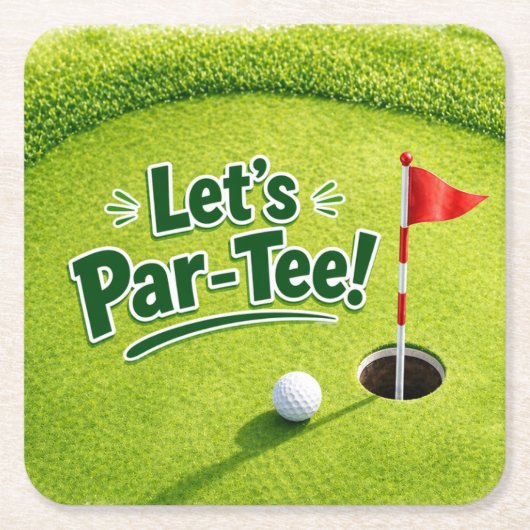 Golf Let’s Par-Tee Putting Green Party Untersetzer (Vorderseite)