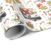Golf „Let’s Par-Tee“ Weihnachtsfeier-Muster Geschenkpapier (Rolleneckpunkt)
