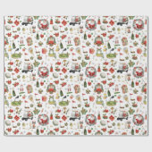Golf „Let’s Par-Tee“ Weihnachtsfeier-Muster Geschenkpapier (Flach)