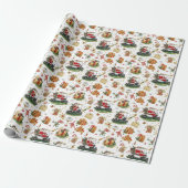 Golf „Let’s Par-Tee“ Weihnachtsfeier-Muster Geschenkpapier (Ungerollt)