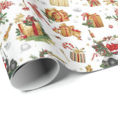 Golf „Let’s Par-Tee“ Weihnachtsfeier-Muster Geschenkpapier (Rolleneckpunkt)