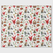 Golf „Let’s Par-Tee“ Weihnachtsfeier-Muster Geschenkpapier (Flach)