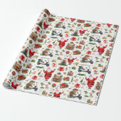 Golf „Let’s Par-Tee“ Weihnachtsfeier-Muster Geschenkpapier (Ungerollt)