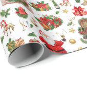 Golf „Let’s Par-Tee“ Weihnachtsfeier-Muster Geschenkpapier (Rolleneckpunkt)