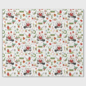 Golf „Let’s Par-Tee“ Weihnachtsfeier-Muster Geschenkpapier (Flach)