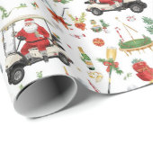 Golf „Let’s Par-Tee“ Weihnachtsfeier-Muster Geschenkpapier (Rolleneckpunkt)
