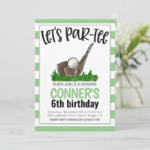 Golf Let's Par-T-Birthday Einladung (Stehend Vorderseite)