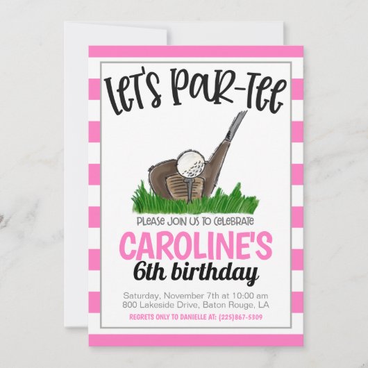 Golf Let's Par-T-Birthday Einladung (Vorderseite)