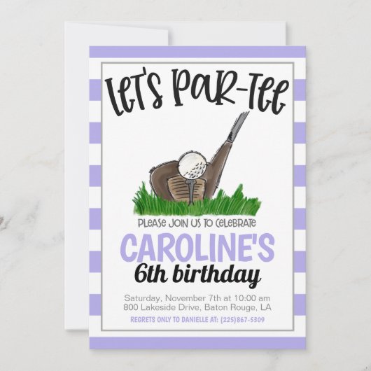 Golf Let's Par-T-Birthday Einladung (Vorderseite)