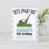 Golf Let's Par-T-Birthday Einladung (Stehend Vorderseite)