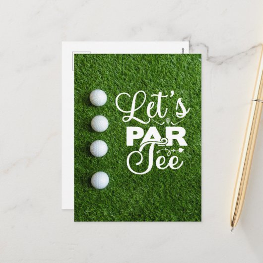 Golf Let's Par T-Shirt Feiertagspostkarte (Vorderseite/Rückseite Beispiel)