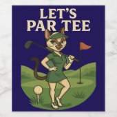 Golf Let's Par T-Shirt für Cat Liebhaber Weinetikett (Einzelnes Label)