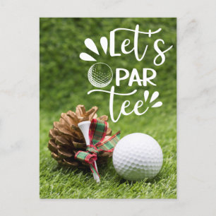 Golf Let's Par T-Shirt Golfer Weihnachten Party Postkarte