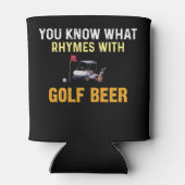 Golf Let's Par T-Shirt mit Golfball auf Abschlag Dosenkühler (Rückseite)
