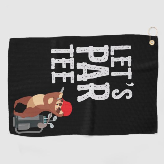 Golf Let's Par T-Shirt mit Golfschläger Golfhandtuch (Horizontal)