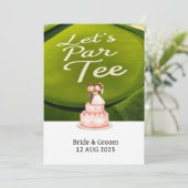 Golf Let's Par T-Shirt Text auf Grün drücken Einladung (Stehend Vorderseite)