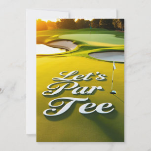 Golf Let's Par T-Shirt Text auf Grün drücken Einladung