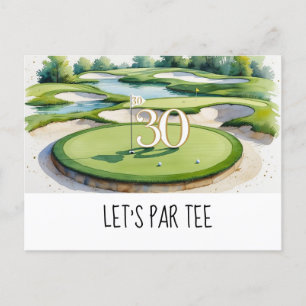 Golf Let's Par Tee 30. Geburtstag für Golfer-Party Postkarte